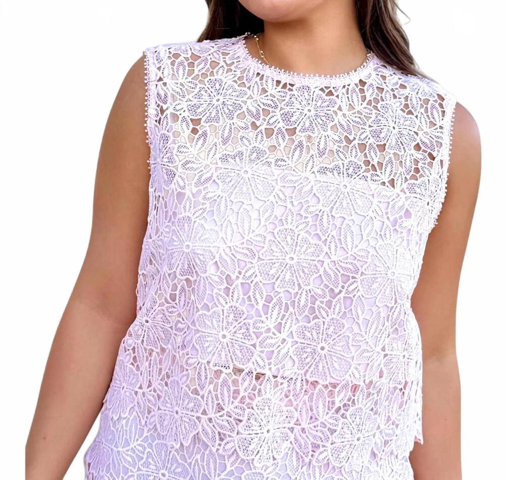 NEW LUCY PARIS women's zoey lace top in pink
